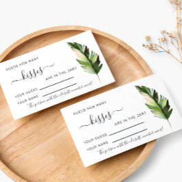 Palm Leaf Tropic Wie viele Kisses Showspielkarte Platzkarte