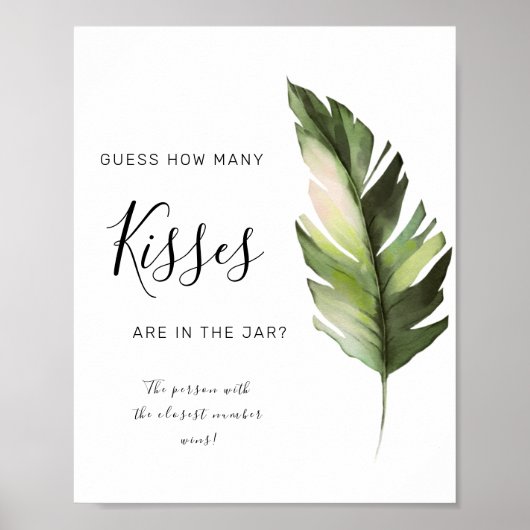 Palm Leaf Tropic Wie viele Kisses singen Poster (Vorne)