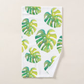 Palm Leaf Tropical Hawaii Sommer Lebensraum Grüne Badhandtuch Set (Handtuch)