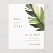 Palm Leaf Tropical Save the Date Card (Vorderseite)