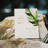 Palm Leaf Tropical Save the Date Card