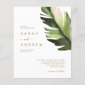 Palm Leaf Tropical Wedding Einladung (Vorderseite)