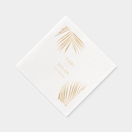 Palm Leaf Wedding Servietten Mit Folie (Rechts)