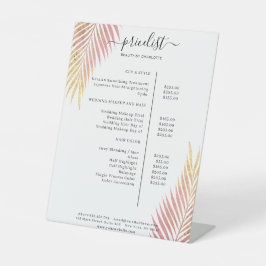 Palm Leafy Salon Preisliste Sockelschild