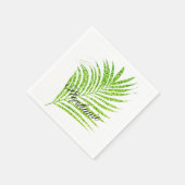 Palm Leaves Glittery Green Custom Name Cute Serviette (Ecke)