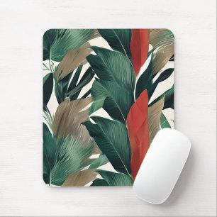 Palm leaves in muted tones mousepad