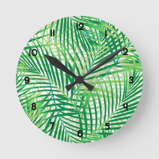 Palm leaves runde wanduhr (Vorderseite)