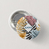 Palm leaves, Tropical, Botanical, Dschungel, Fores Button (Vorne & Hinten)