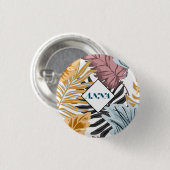 Palm leaves, Tropical, Botanical, Dschungel, Fores Button (Vorne & Hinten)