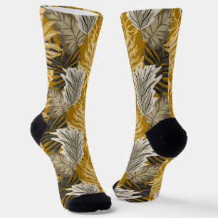 Palm leaves, Tropical, Botanical, Dschungel, Fores Socken