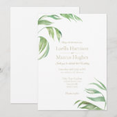 Palm Leaves Wedding Invitation Einladung (Vorne/Hinten)