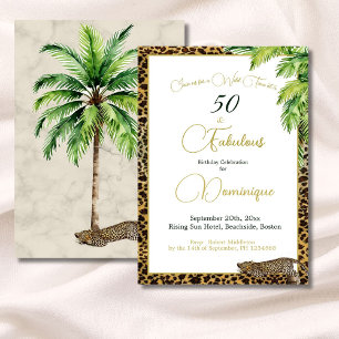Palm Leopard Print Wild Birthday Einladung