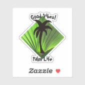 Palm Life Good Vibes Green Palm Aufkleber (Blatt)