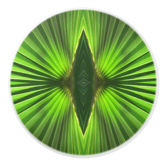Palm Life | Green Palm Frond Keramikknauf (Vorderseite)