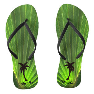 Palm Life   Green Palm Frond Palm Tree Unisex Badesandalen