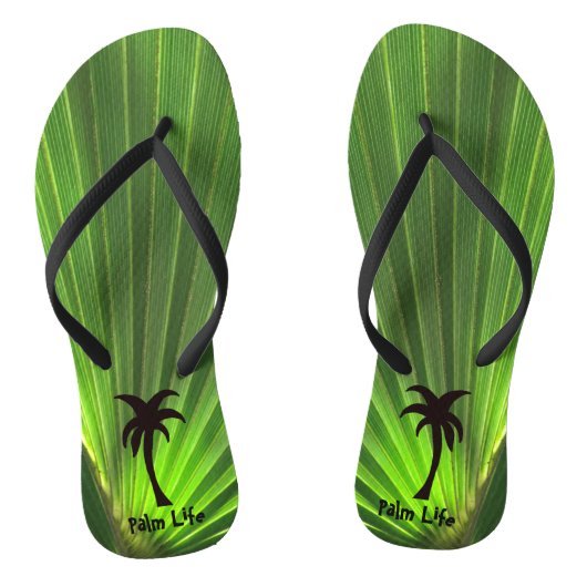 Palm Life | Green Palm Frond Palm Tree Unisex Badesandalen (Fußbett)