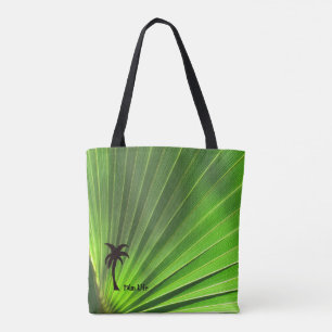 Palm Life   Green Palm Frontend Palm Tree motif Tasche