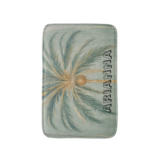 Palm Majestät: Single Palm Tree Design Badematte (Vorderseite Vertikal)