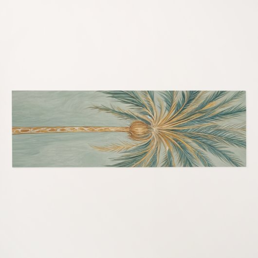 Palm Majestät: Single Palm Tree Design Yogamatte (Rückseite (Horizontal))