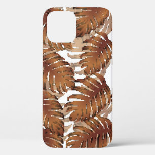 Palm Monstera nahtloses Muster. Orange Weiße Tropi Case-Mate iPhone Hülle