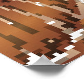 Palm Monstera Nahtloses Muster. Orange White Tropi Poster (Ecke)