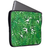 Palm Monstera Nahtloses Muster. Weiße grüne Tropen Laptopschutzhülle (Vorne Rechts)