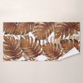 Palm Monstera Seamless Pattern. Orange White Tropi Badehandtuch (Badehandtuch)