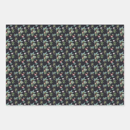 Palm-Muster Geschenkpapier Set (Vorderseite)