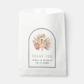 Palm, Pampas grüner Bogen Danke für Ihre Hochzeit Geschenktütchen (Vorderseite)
