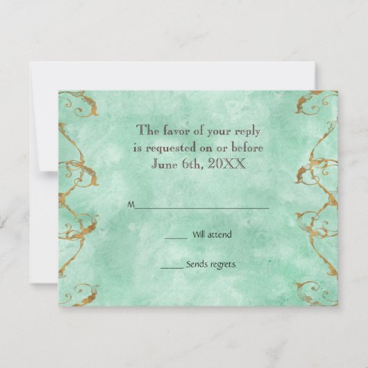 Palm Paradise - Blue Green UAWG Response Cards RSVP Karte (Vorderseite)