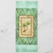 Palm Paradise - Blue Green Wedding Program Card Programm (Rückseite)