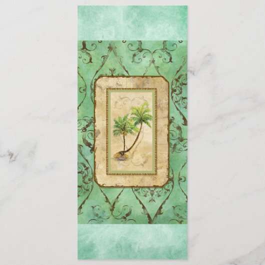 Palm Paradise - Blue Green Wedding Program Card Programm (Rückseite)