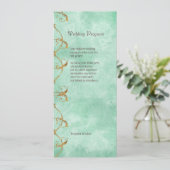 Palm Paradise - Blue Green Wedding Program Card Programm (Stehend Vorderseite)
