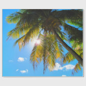 Palm Paradise Blue Sky Sunshine Geschenkpapier (Flach)