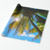 Palm Paradise Blue Sky Sunshine Geschenkpapier (Ungerollt)