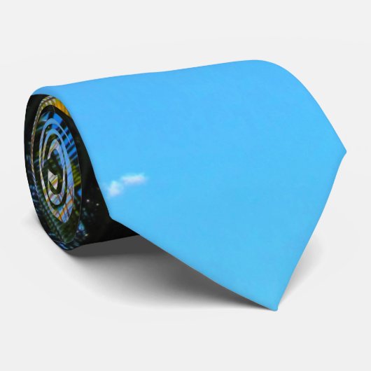 Palm Paradise Blue Sky Sunshine Krawatte (Gerollt)