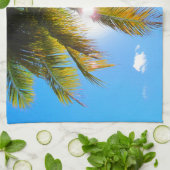 Palm Paradise Blue Sky Sunshine Küchentuch (Gefaltet)