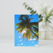 Palm Paradise Blue Sky Sunshine Postkarte (Stehend Vorderseite)