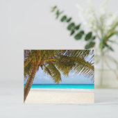 Palm Paradise Blue Sky Sunshine Postkarte (Stehend Vorderseite)