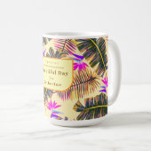 Palm Paradise Gelb Kaffeetasse (VorderseiteRechts)