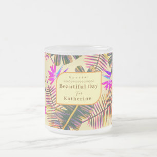 Palm Paradise Gelb Mattglastasse