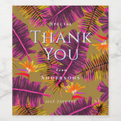 Palm Paradise Gelb Orange Danke Weinetikett (Einzelnes Label)