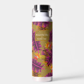Palm Paradise Gelb Orange Trinkflasche (Vorne)