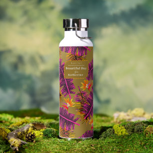 Palm Paradise Gelb Orange Trinkflasche