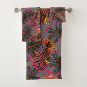 Palm Paradise Grau Badhandtuch Set