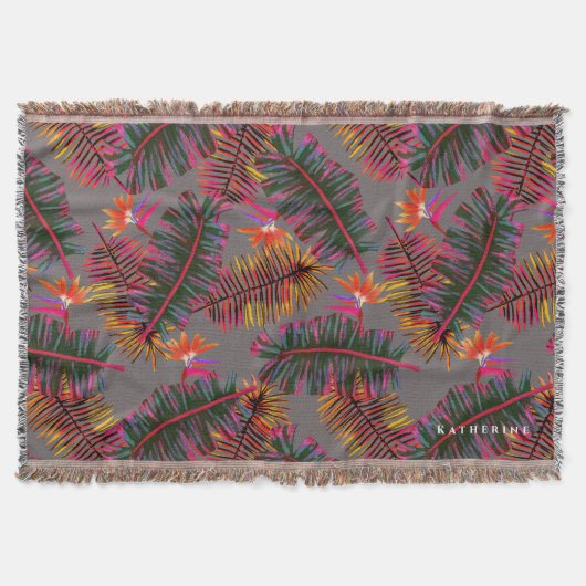 Palm Paradise Grau Decke (Vorderseite)