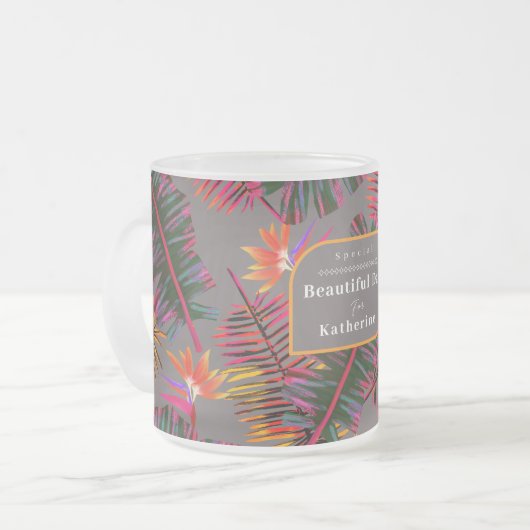 Palm Paradise Gray Mattglastasse (Vorderseite Links)