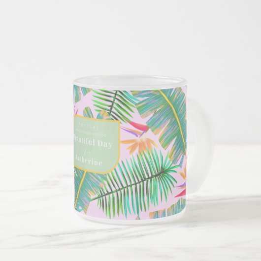 Palm Paradise Pink Mattglastasse (VorderseiteRechts)
