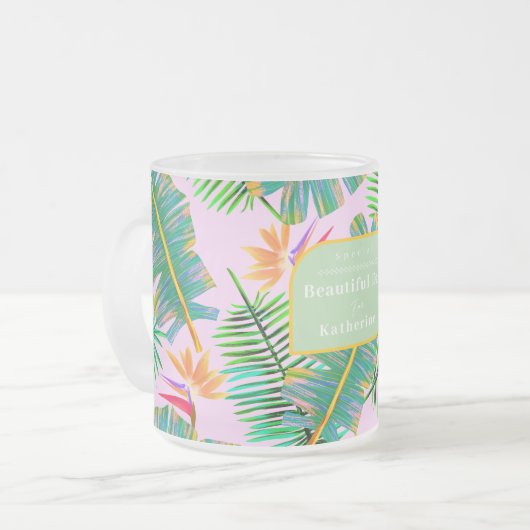 Palm Paradise Pink Mattglastasse (Vorderseite Links)