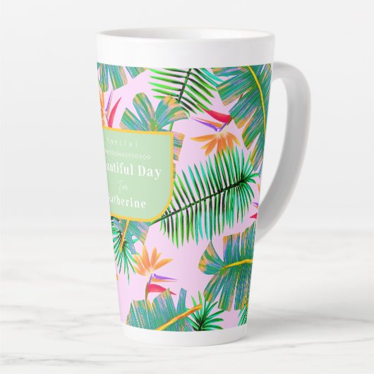 Palm Paradise Pink Milchtasse (Rechte Ecke)